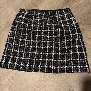 The Loft Elegant Black and White Tweed Skirt